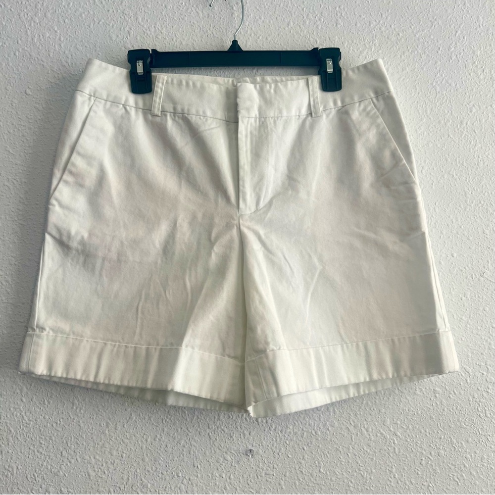 LAUREN Ralph Lauren‎ 100% Cotton White Shorts Size 10 High Waisted
